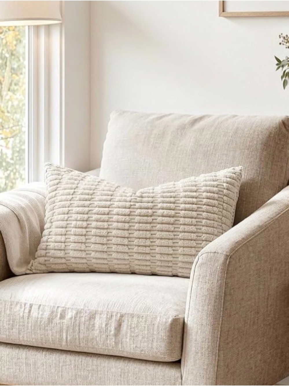 Cream Throw Pillow
